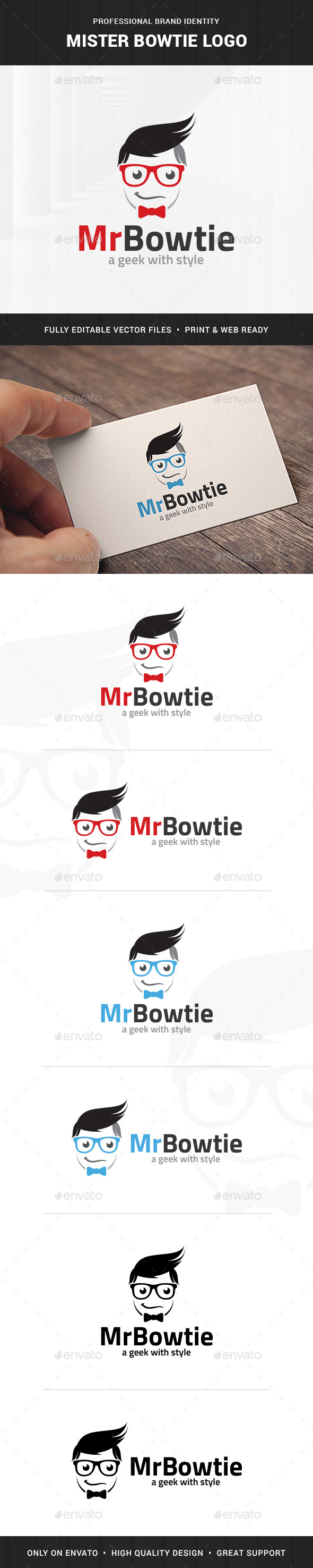Mister Bowtie Logo Template - Humans Logo Templates