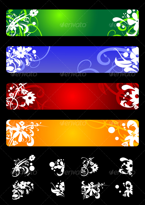 Banners with flowers