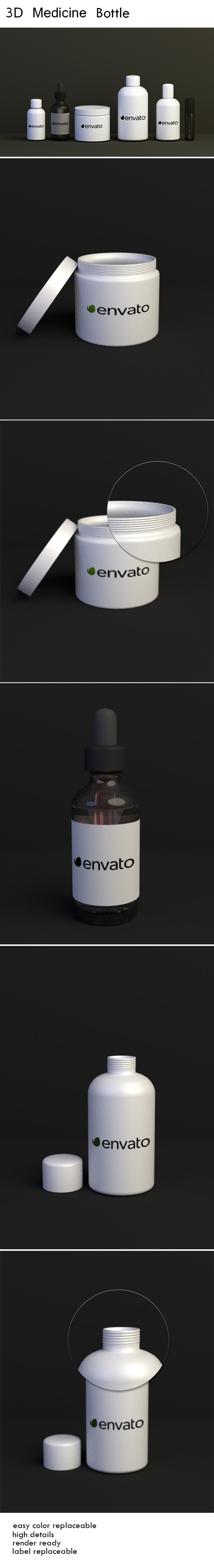 3D medicine Bottle - 3Docean 15801863