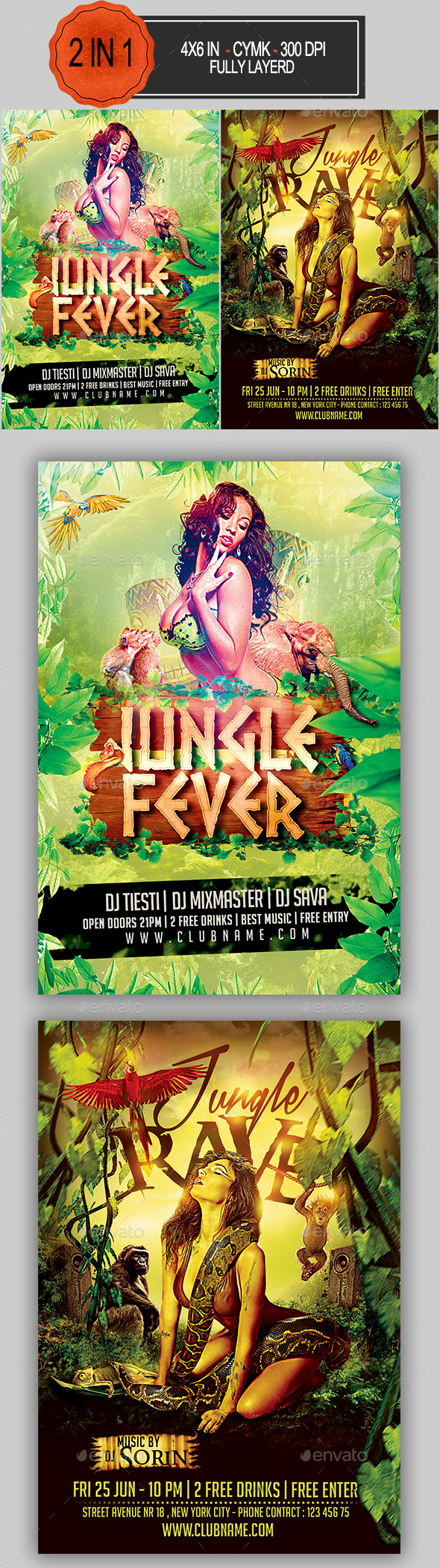 Jungle Party Flyer Bundle - Clubs & Parties Events