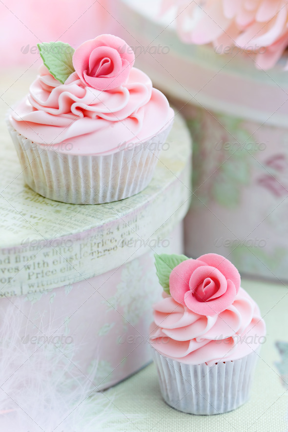 Rose cupcakes - Stock Photo - Images