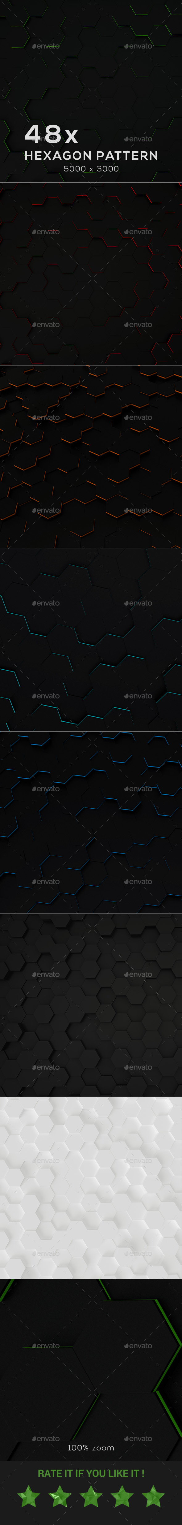 48 x Hexagon Backgrounds - Backgrounds Graphics