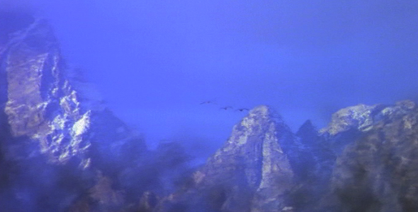 Birds Flying over Mountains