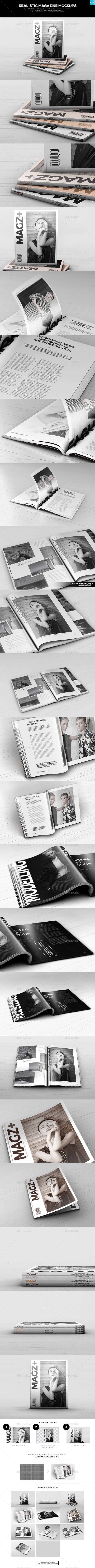Realistic Magazine Mockups - Magazines Print