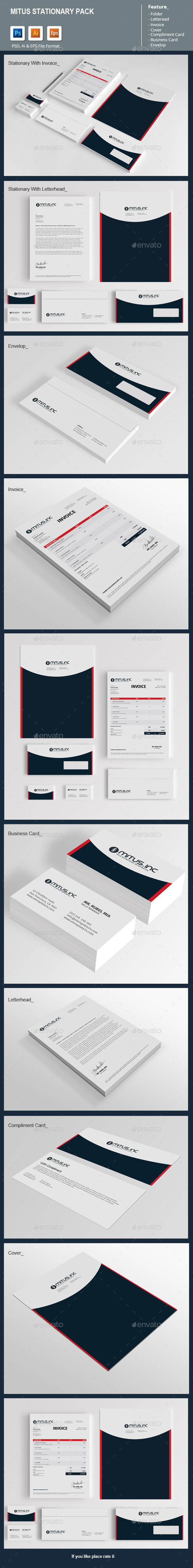Mitus Stationary Pack - Stationery Print Templates