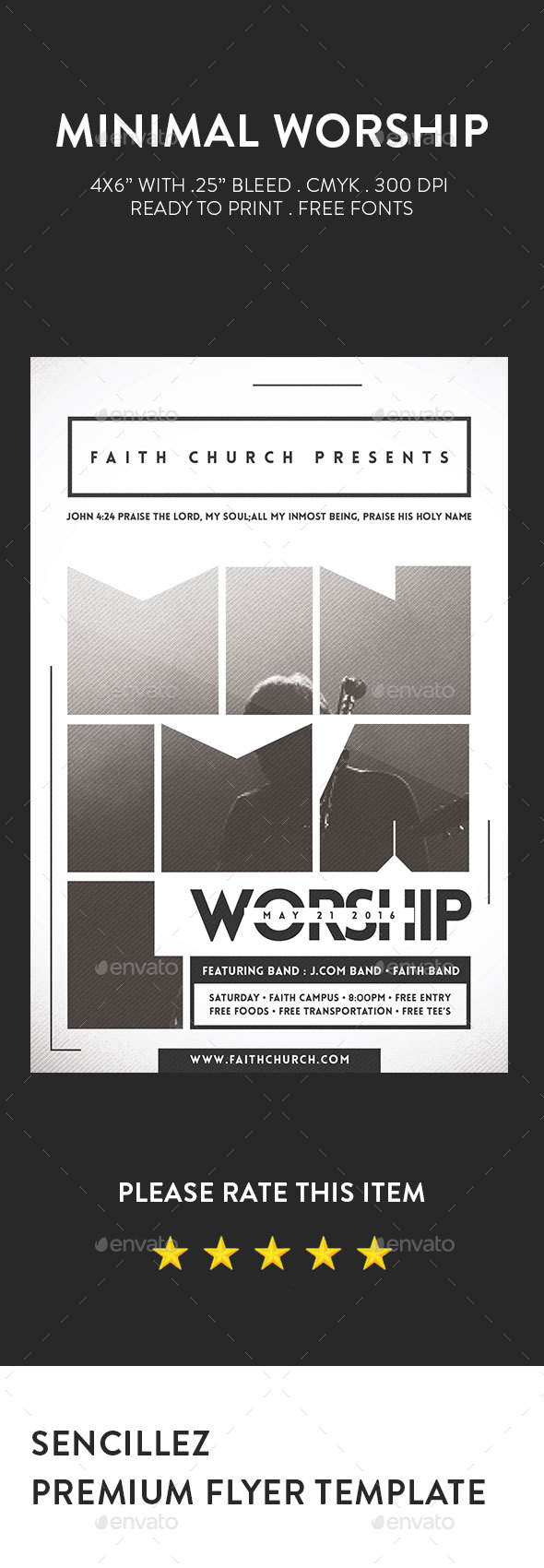 Minimal Worship Flyer - Church Flyers