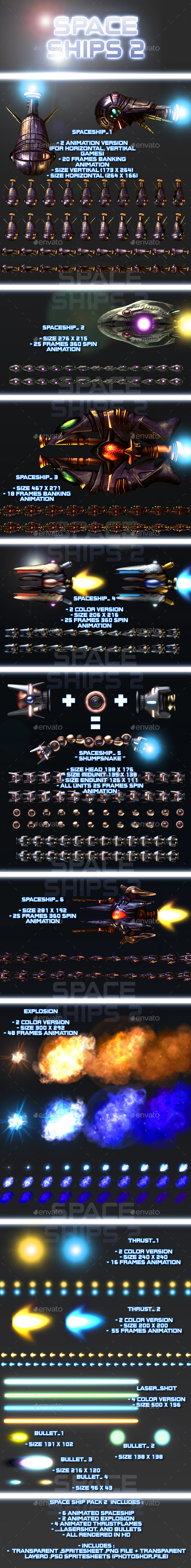 Spaceship Pack 2 - Sprites Game Assets