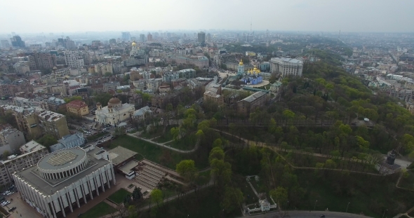 Aerial View Of City Center In Kiev, Ukrauine