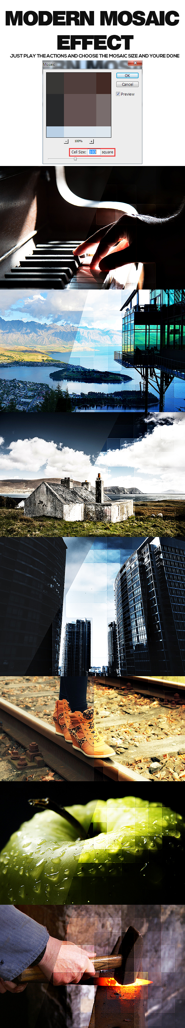 Mosaic Modern Effect - Photo Effects Actions