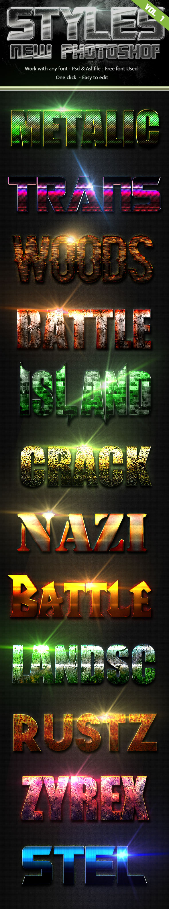 Styles New Photoshop Vol 1 - Text Effects Styles