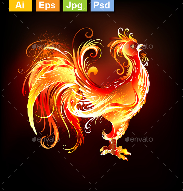 Fire Rooster - Animals Characters