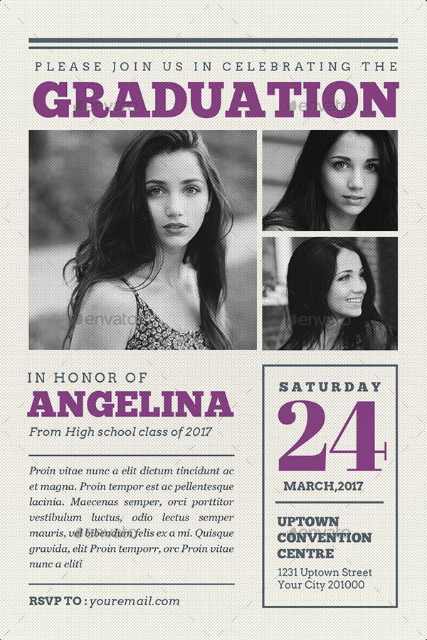 Newspaper Graduation invitation by Guuver | GraphicRiver