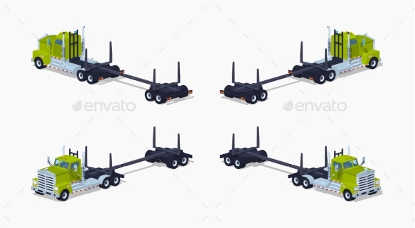 Low Poly Empty Log Truck - Man-made Objects Objects