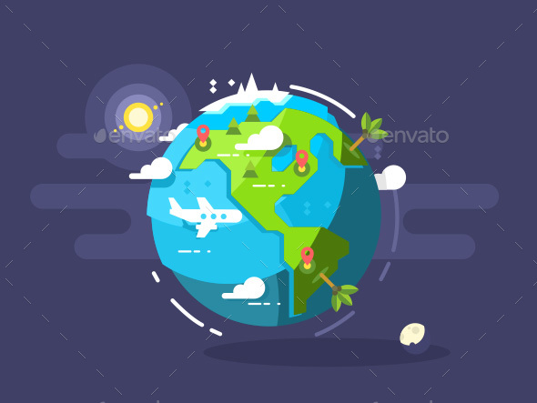 Aircraft Flying Around The World - Miscellaneous Conceptual
