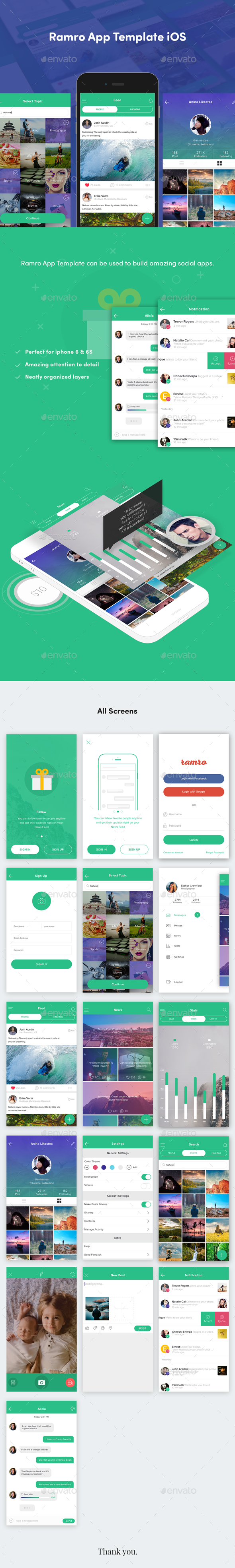 Ramro App Template iOS - User Interfaces Web Elements