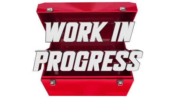Work In Progress Under Construction Toolbox Words 3d Animation alt