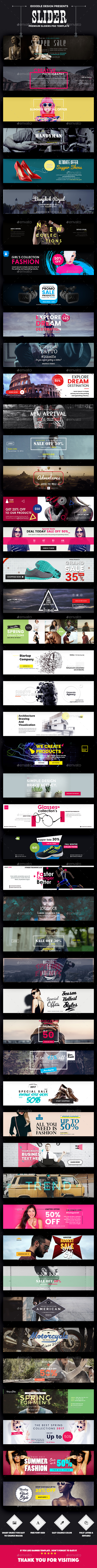 Promotion Sliders - 50 PSD - Sliders & Features Web Elements