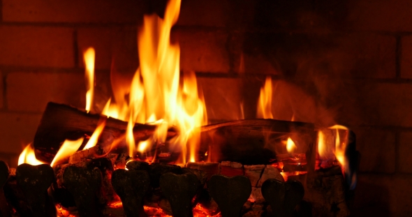 The Dying Embers In The Fireplace alt