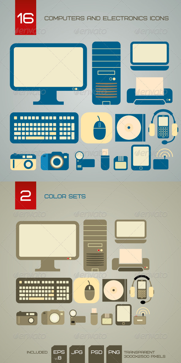 Computers And Electronics Icons - Technology Conceptual