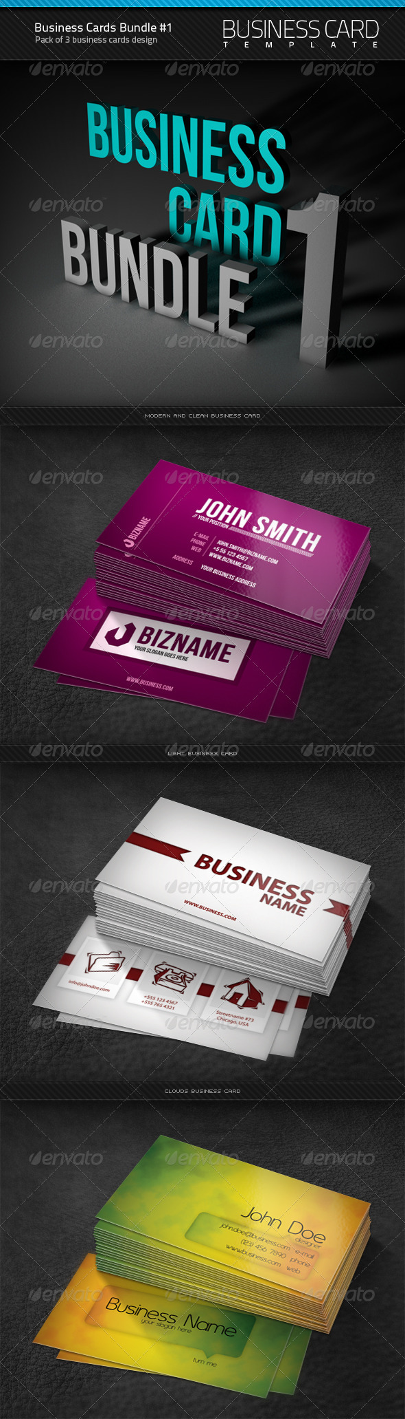 Business Cards Bundle #1 - Corporate Business Cards
