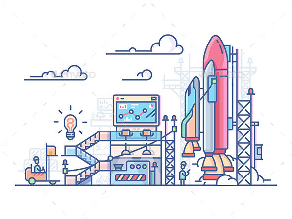 Startup Rocket Launch - Miscellaneous Conceptual