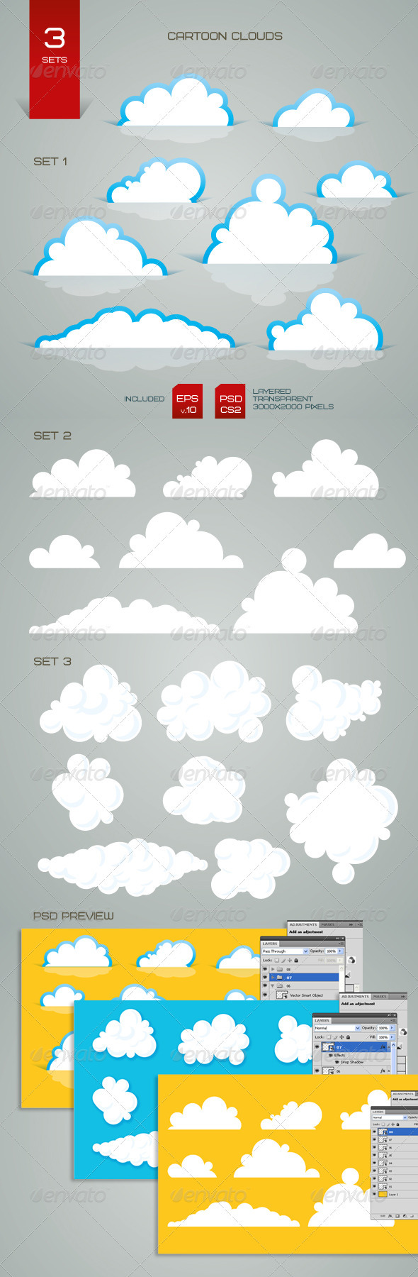 Cartoon Clouds - Nature Conceptual
