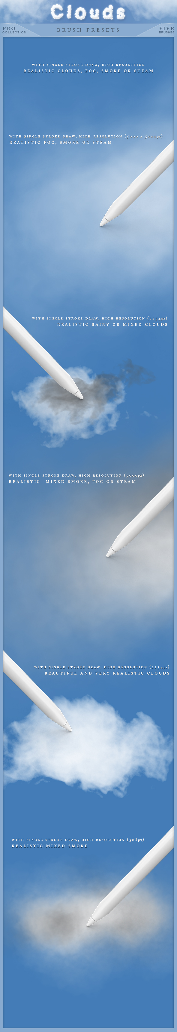Clouds Brushes Pro - Brushes Photoshop