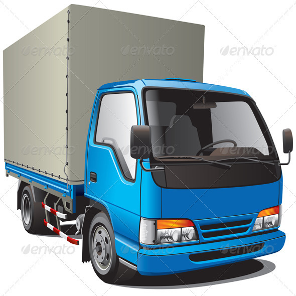 Small Blue Truck - Objects Vectors