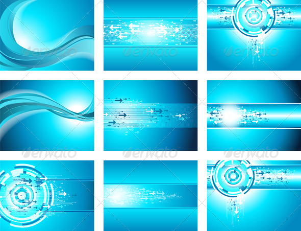 Site Blue Wave and Arrows Background collection - Backgrounds Decorative