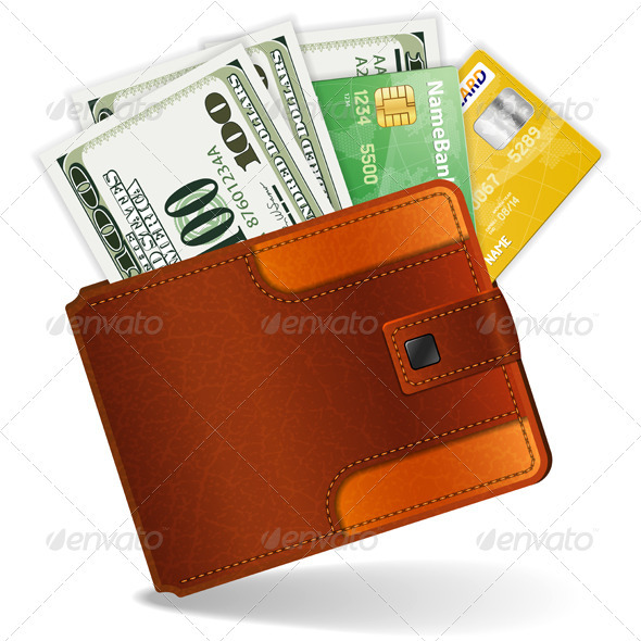 Purse with Dollars and Credit Cards