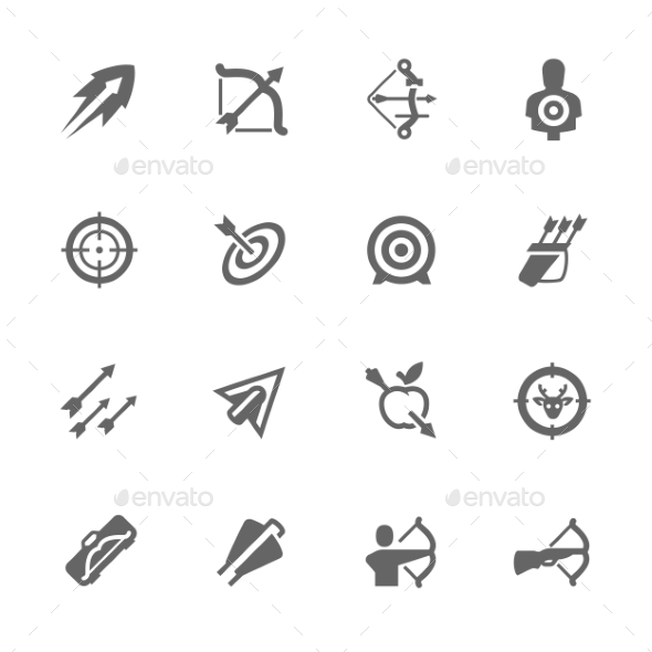 Simple Bows And Arrows Icons - Icons