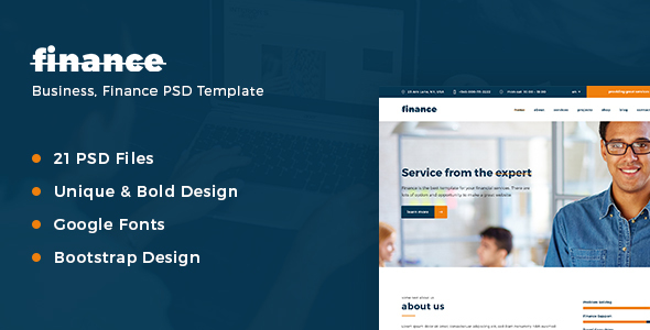 Finance – Business, Finance PSD Template - Corporate PSD Templates
