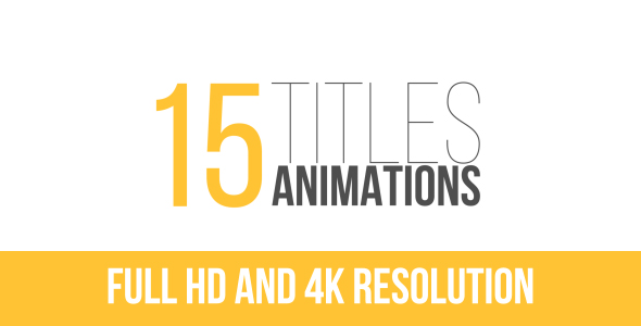 15 Title Animations - VideoHive 15782157