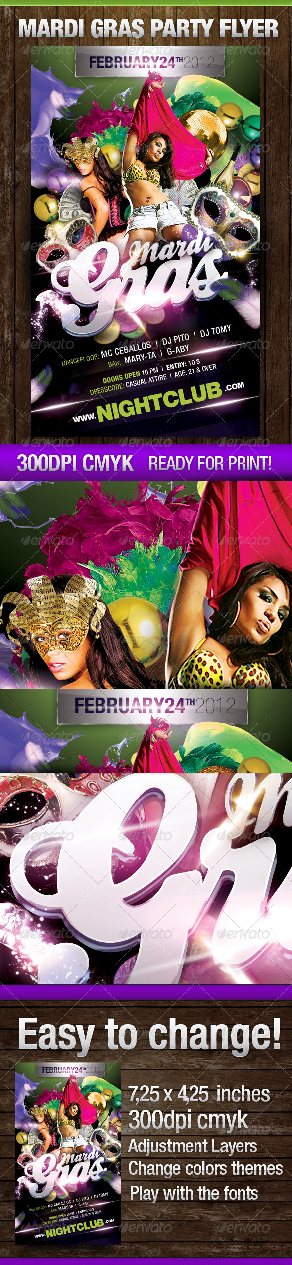 Mardi Gras Party Template - Clubs & Parties Events