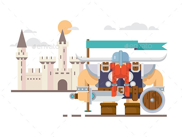 Viking And The Castle - People Characters