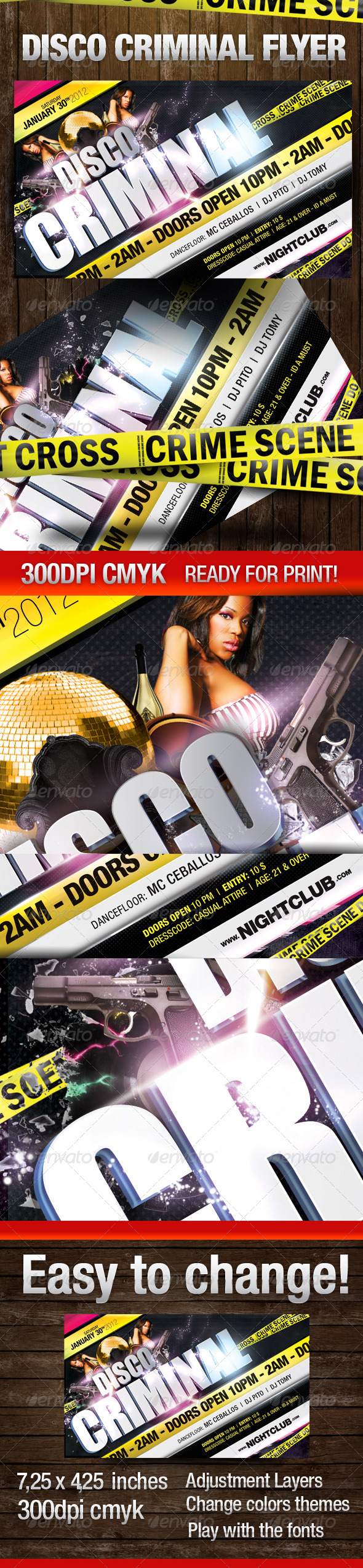 Disco Criminal Party Flyer - Clubs & Parties Events