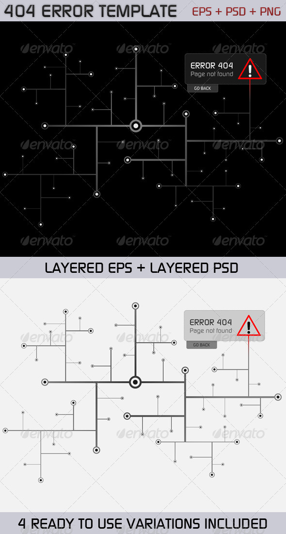 Error 404 Template - 404 Pages Web Elements
