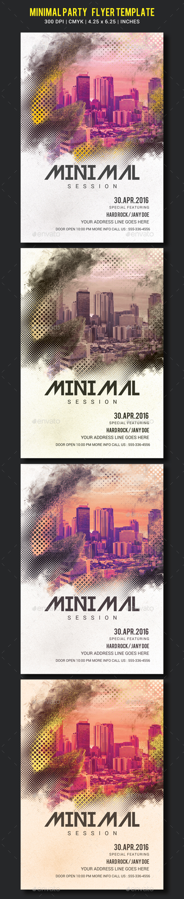 Minimal Party Flyer Template - Clubs & Parties Events