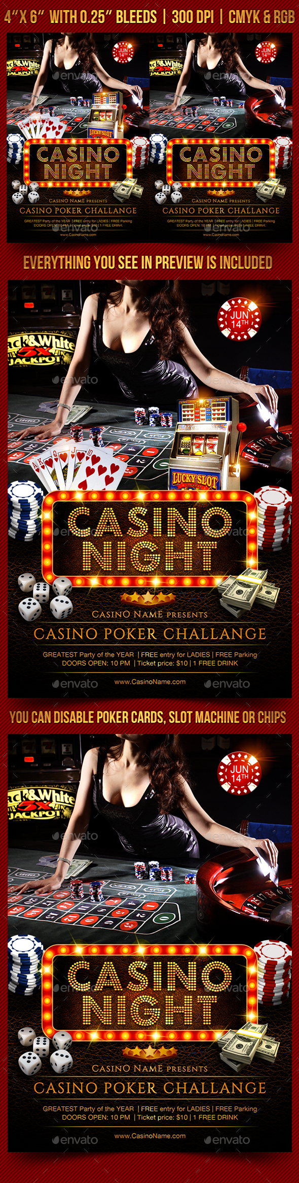 Casino Flyer Template - Clubs & Parties Events