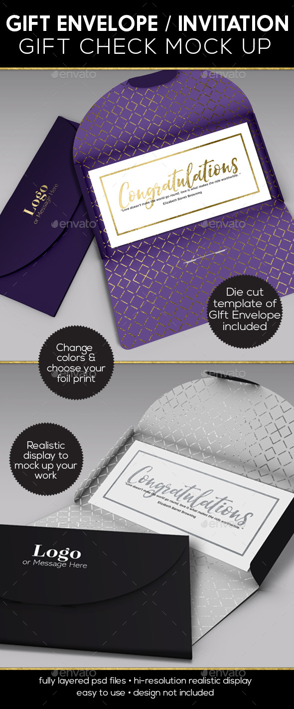 Gift Envelope Invitation Gift Check Mockup