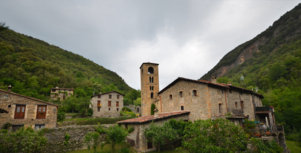 Church, Mountains, Trees