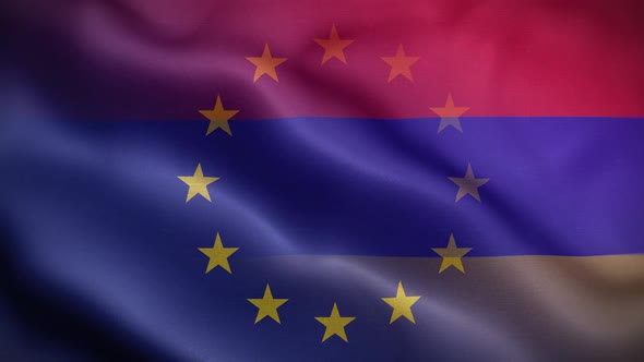 EU Armenia Flag Loop Background 4K