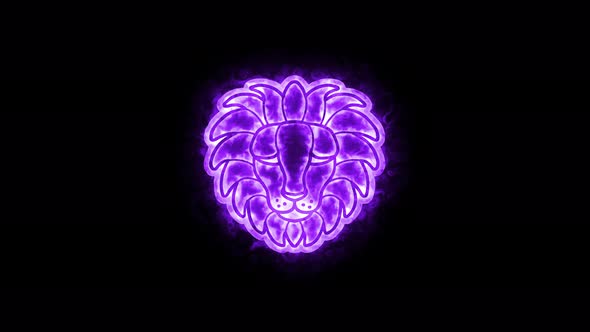 The Leo zodiac symbol animation