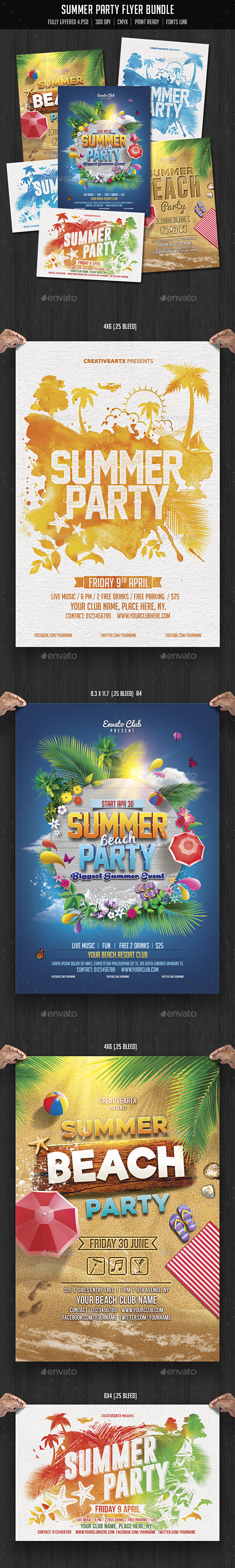 Summer Party Flyer Bundle