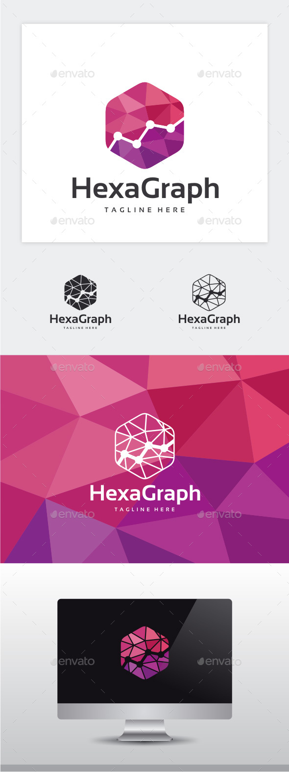 Hexa Graph Logo - Symbols Logo Templates