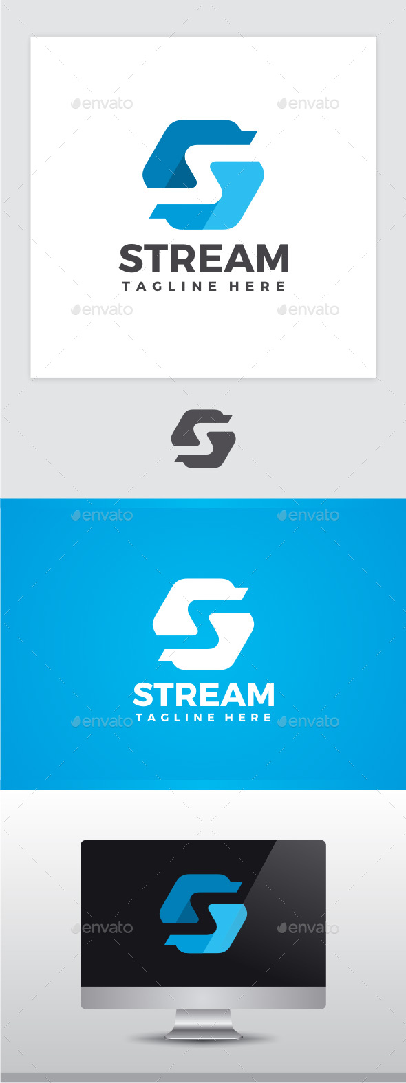 Stream - Letter S Logo - Letters Logo Templates
