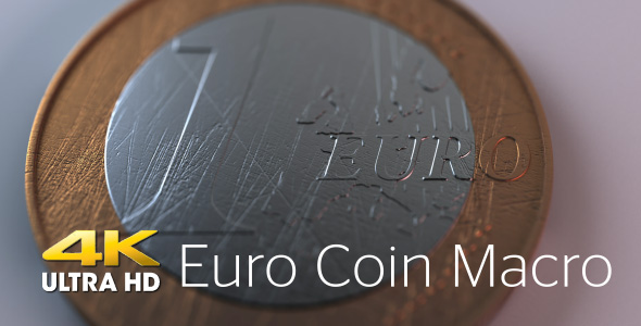 Euro Coin Macro Render 4K