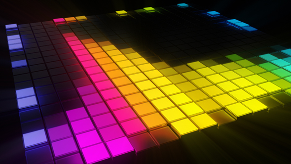 Neon Beat Floor V2 - Colorful Equalizer Patern