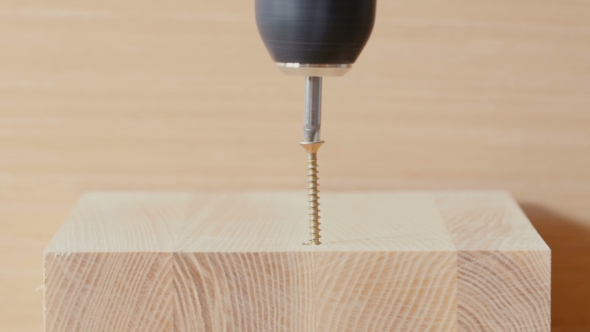 Screw Being Screwed Into a Piece Of Wood alt