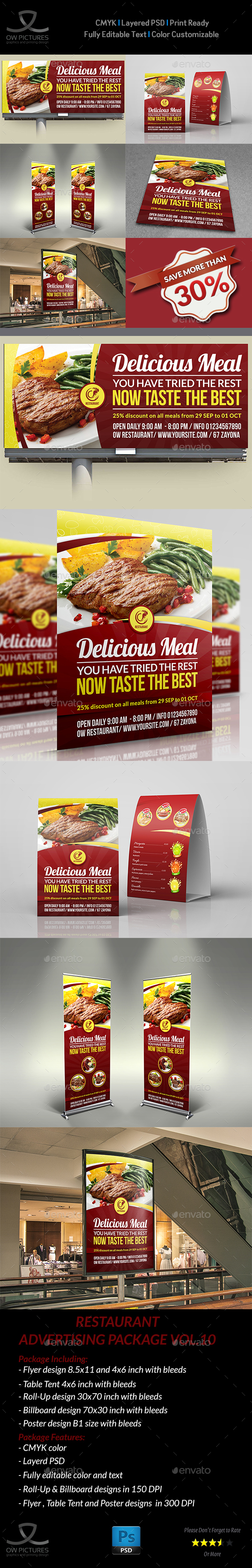 Restaurant Advertising Bundle Template Vol.10